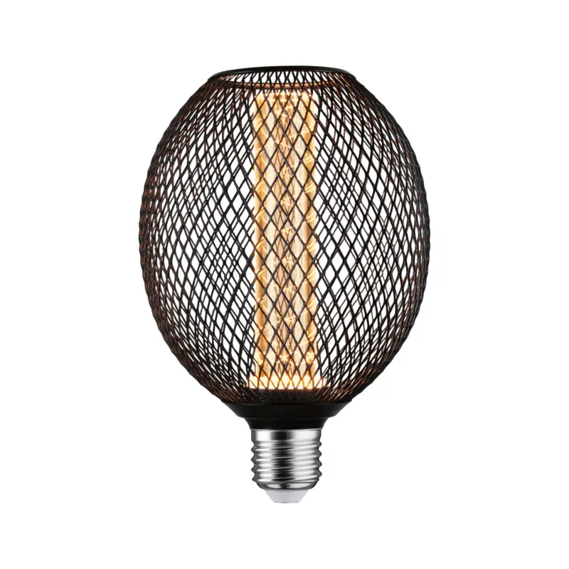 Paulmann Metallic Glow Standard 230V LED Globe Spiral E27 230V 200lm 4,2W 1800K Schwarz