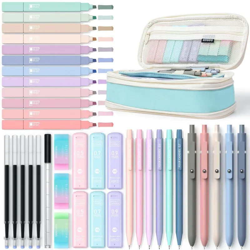 39 Pieces of School supplies with pencil case