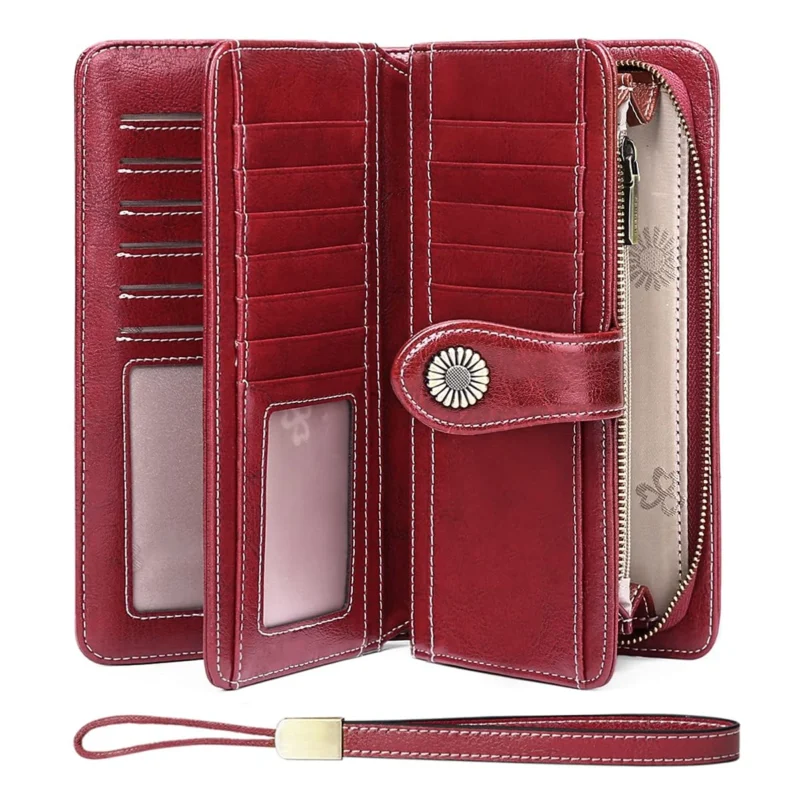 Wallet Large Clutch RFID Protection Blocking Long Wallet with 24 Card Slots