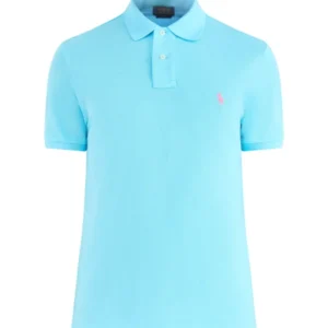 Slim Fit Polo Top French Turquoise