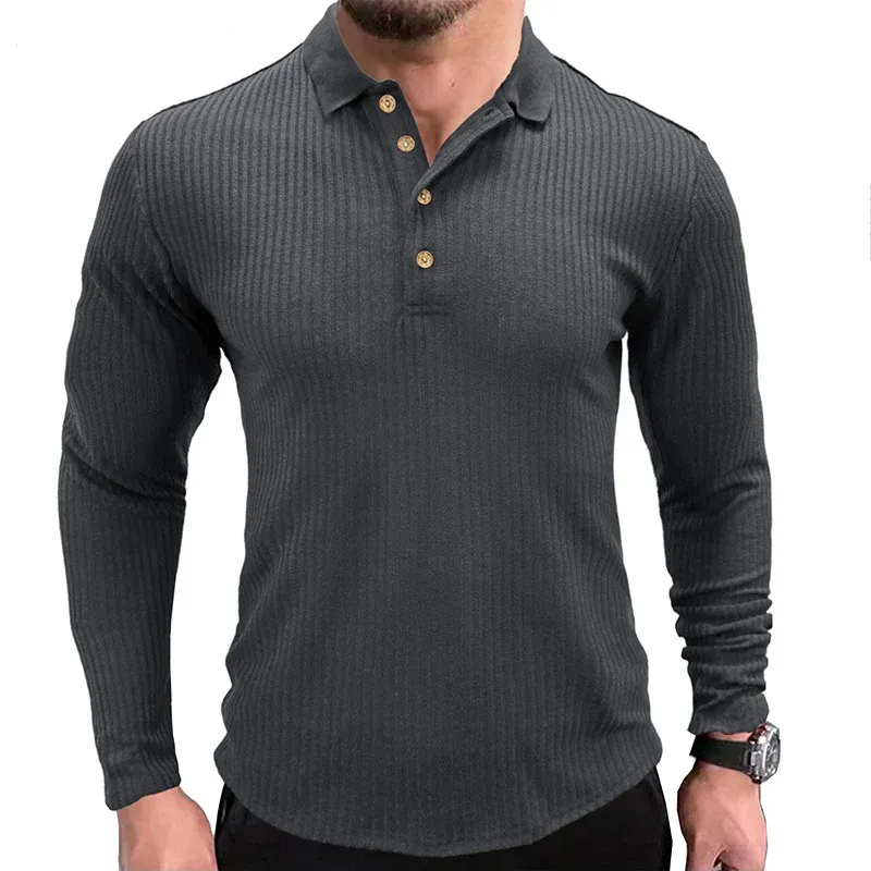 Herren Langarm-Polohemd – Cavello