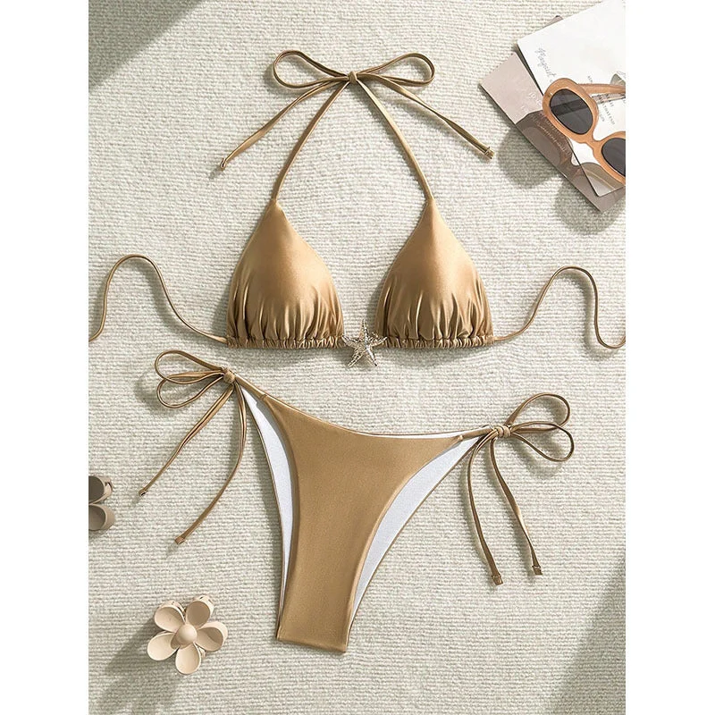 Damen Triangel-Bikini mit verstellbaren Bindebändern – Maréssa