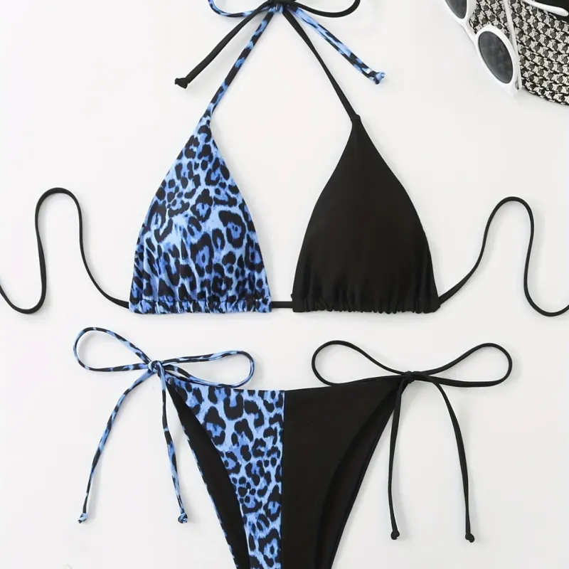 Damen Dreieck-Bikini mit raffiniertem Tiermuster – Maréssa