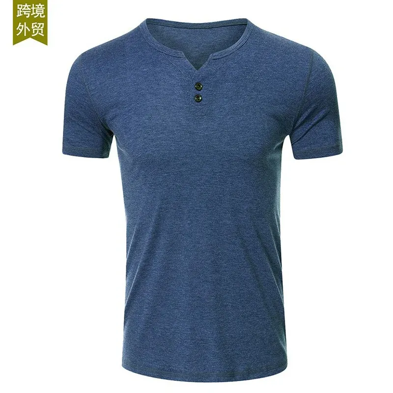 Herren Kurzarm Henley-T-Shirt mit modischem Knopfdesign und komfortablem Schnitt – Marzano