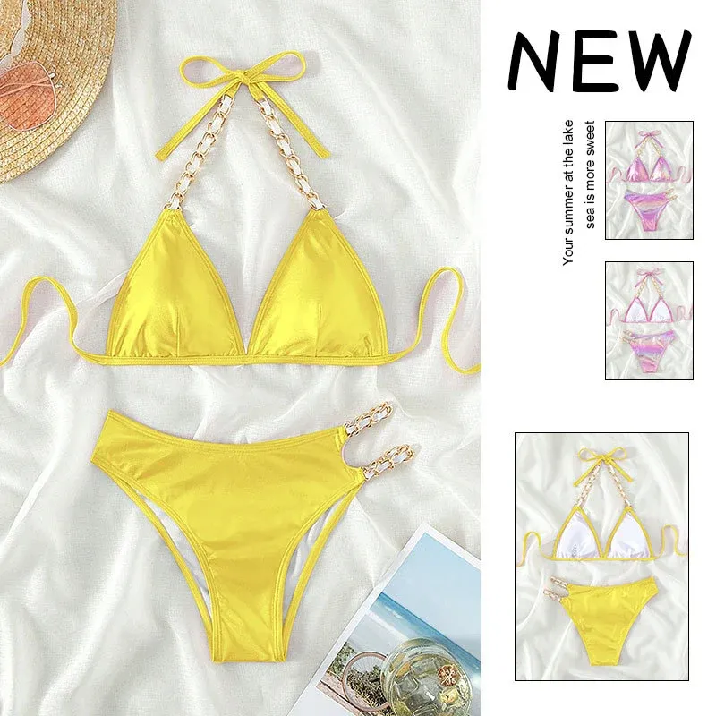 Damen Triangel-Bikini mit glamourösen Kettenakzenten – Maréssa